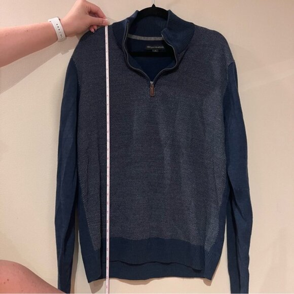 Tricots St Raphael Men’s Knit Blue Quarterzip - Picture 4 of 5